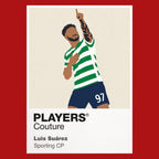 Luis Suárez Icon Frame artwork in red