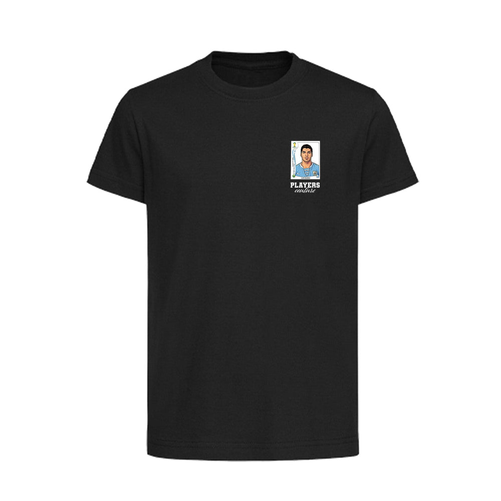 Luis Suarez World Cup Sticker Kids T-Shirt – luis suarez sticker kids black tshirt Players Couture design