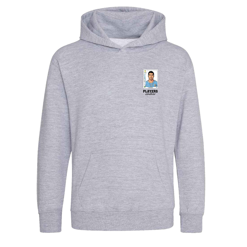 Luis Suarez World Cup Sticker Kids Hoodie – luis suarez sticker kids grey hoodie Players Couture design