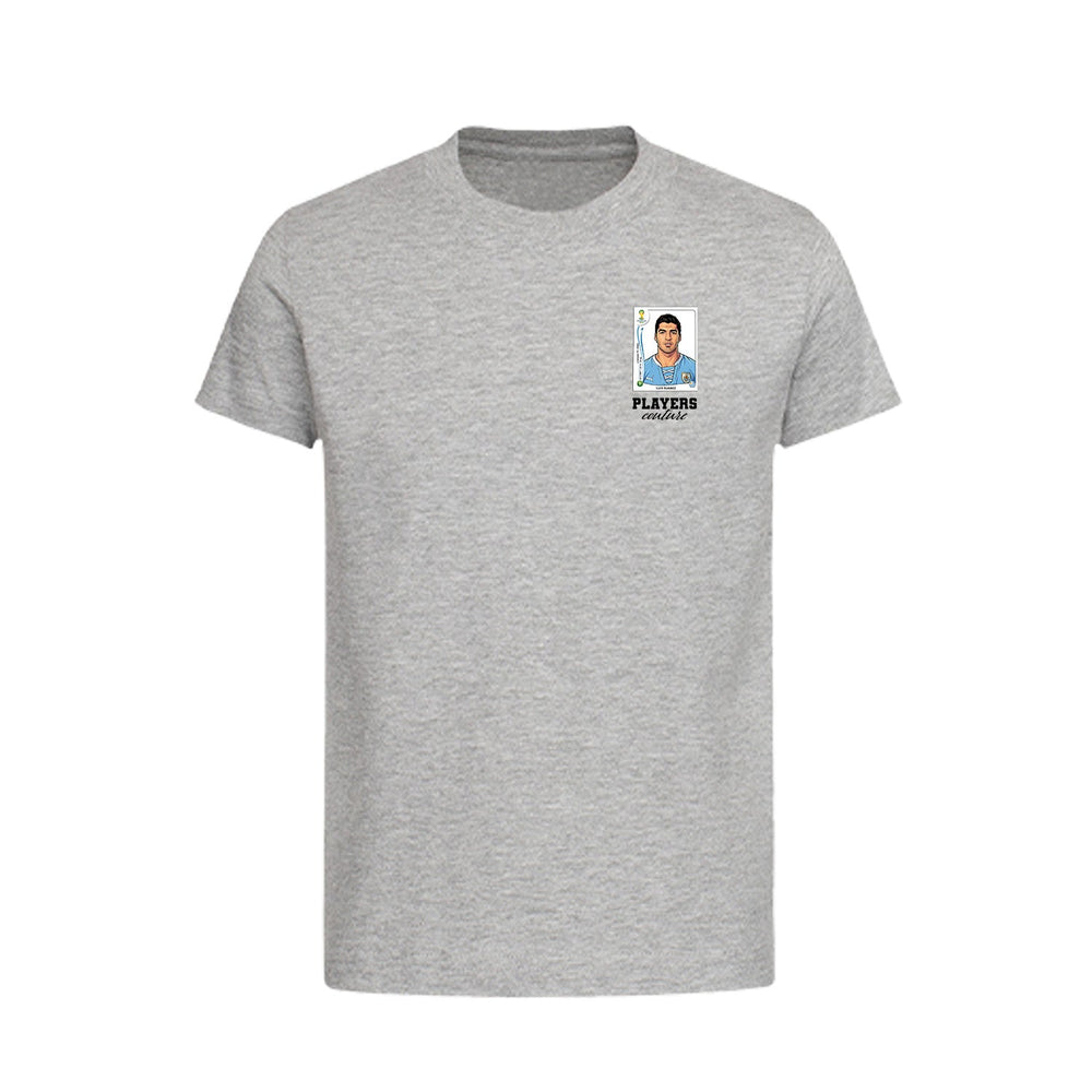 Luis Suarez World Cup Sticker Kids T-Shirt – luis suarez sticker kids grey tshirt Players Couture design