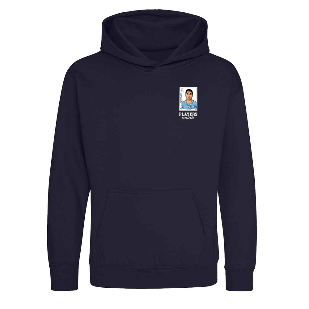 Luis Suarez World Cup Sticker Kids Hoodie – luis suarez sticker kids navy hoodie Players Couture design