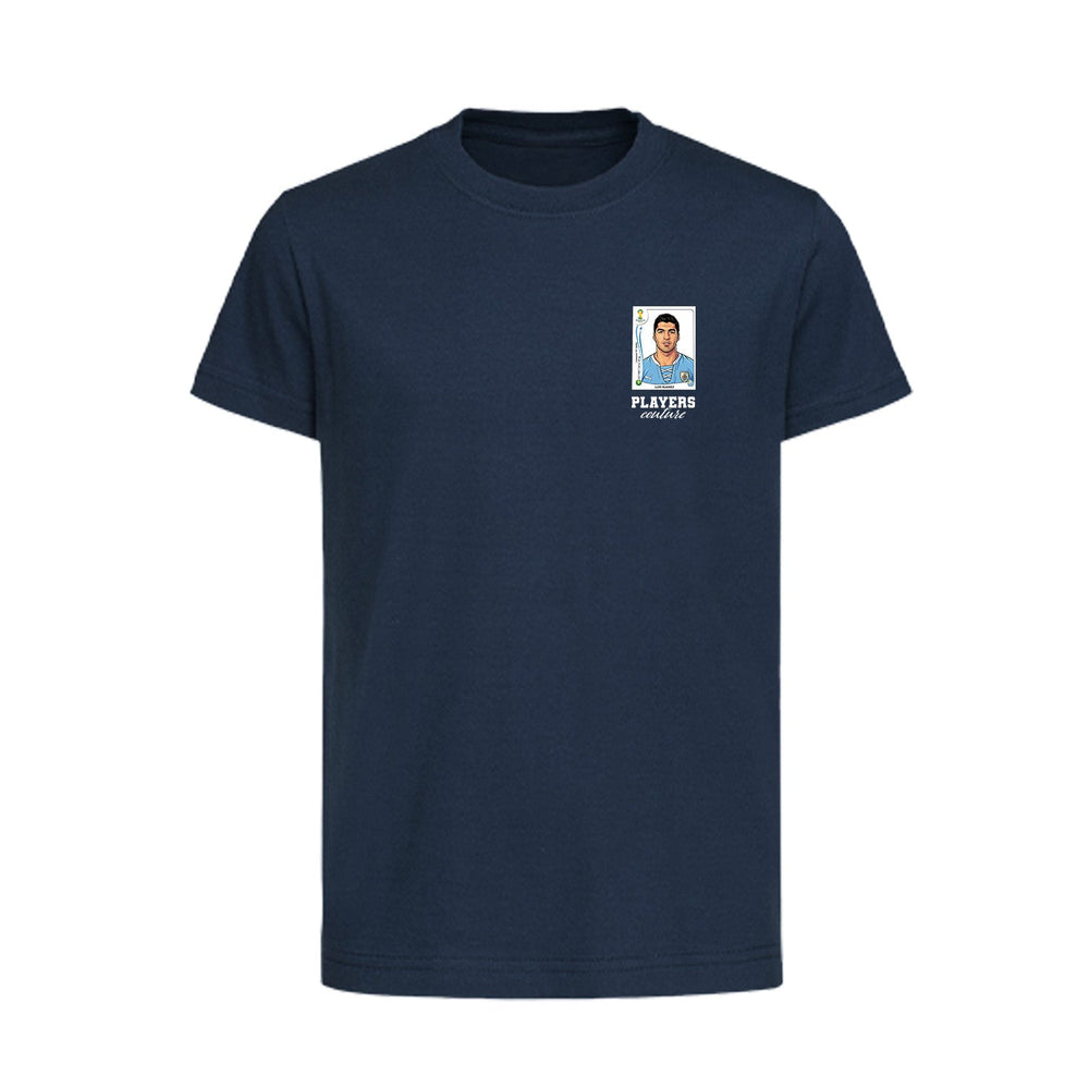 Luis Suarez World Cup Sticker Kids T-Shirt – luis suarez sticker kids navy tshirt Players Couture design
