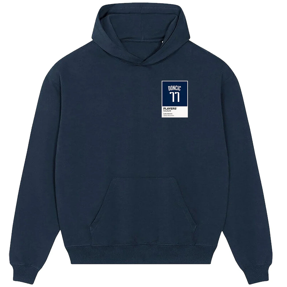 Luka Doncic 77 hoodie – navy men's hoodie featuring the Luka Doncic 77 Players Couture logo