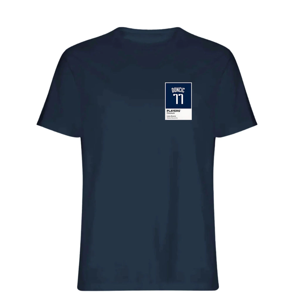 Luka Doncic 77 t-shirt – navy men's t-shirt featuring the Luka Doncic 77 Players Couture logo