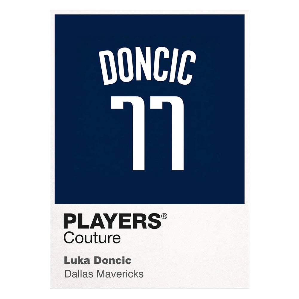 Luka Doncic 77 Jersey Frame Men's T-Shirt – white close-up detail shot of the Luka Doncic Players Couture logo design