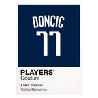 Luka Doncic 77 Jersey Frame Men's T-Shirt – white close-up detail shot of the Luka Doncic Players Couture logo design