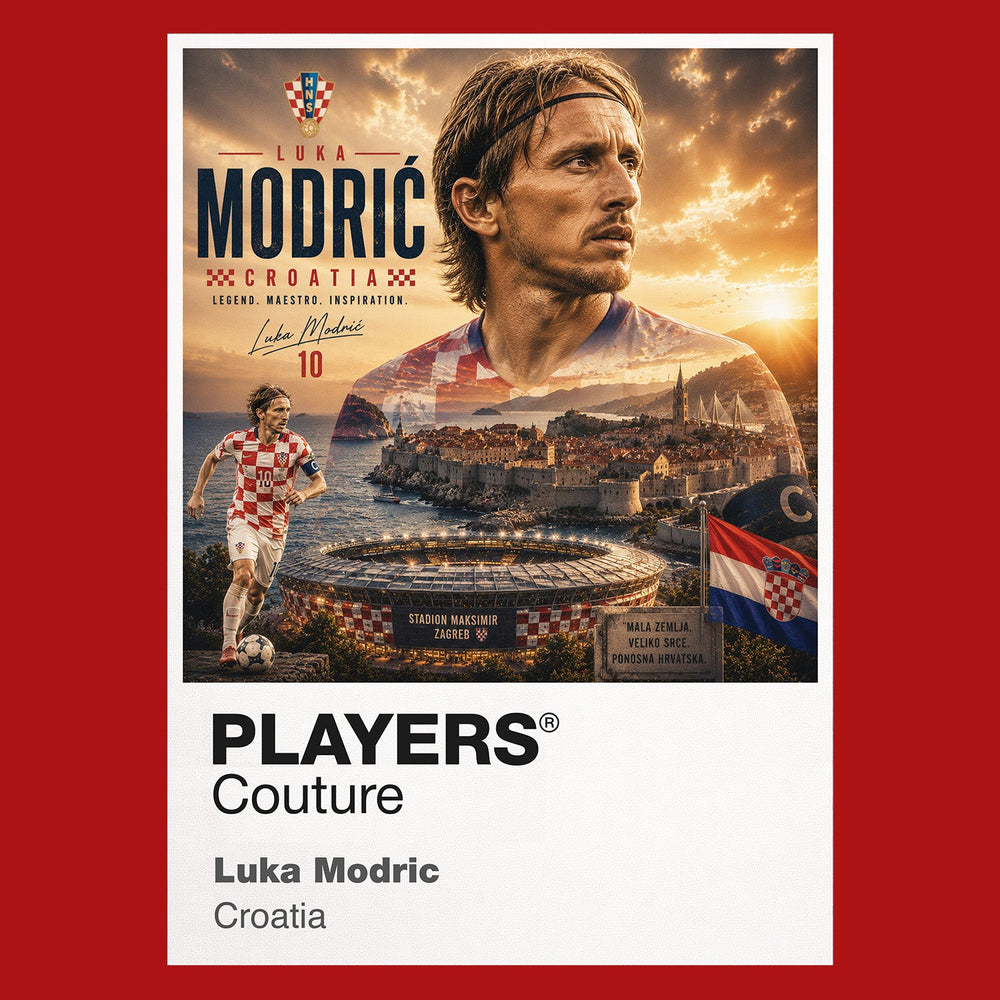 Luka Modric Croatia Atlas Frame artwork by Players Couture