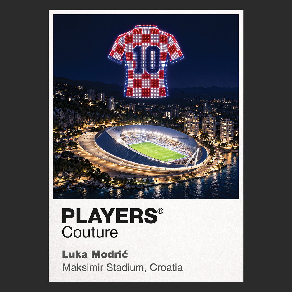 Luka Modric Croatia number 10 Icons in Lights Frame artwork in black