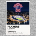 Luka Modric Croatia number 10 Icons in Lights Frame artwork in grey