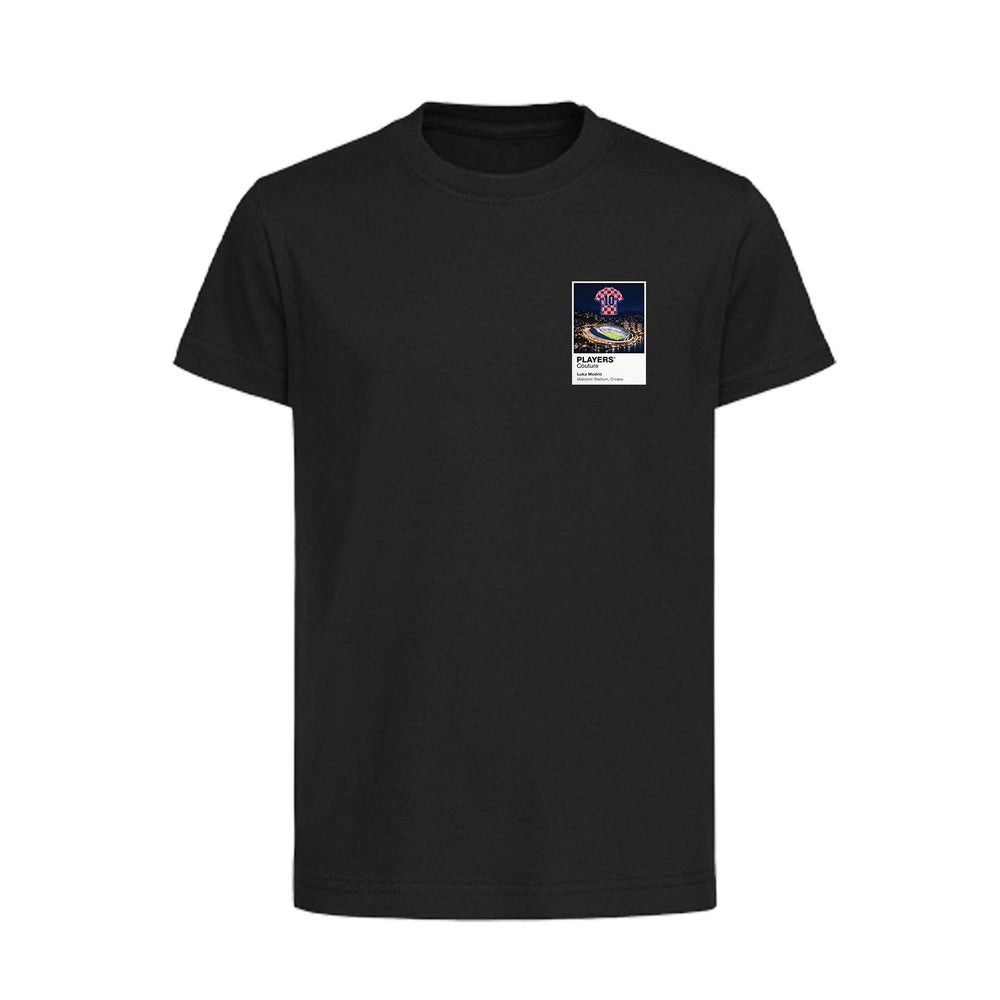 Luka Modrić Croatia Icons in Lights Frame Kids T-Shirt in Black