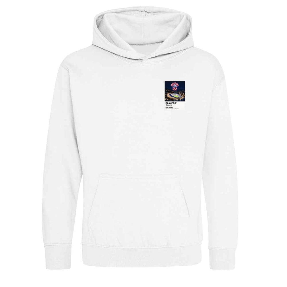 Luka Modrić Croatia Icons in Lights Frame Kids Hoodie in White