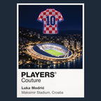Luka Modric Croatia number 10 Icons in Lights Frame artwork in navy
