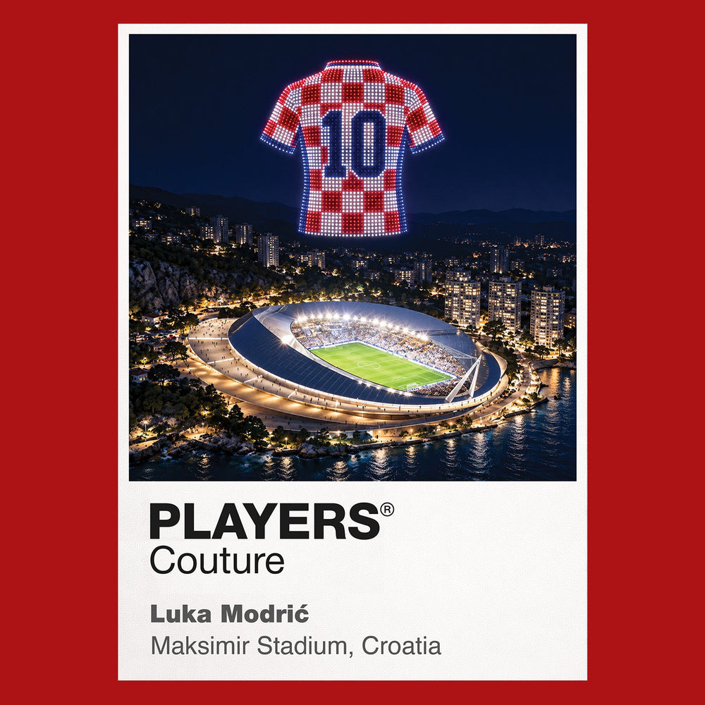 Luka Modric Croatia number 10 Icons in Lights Frame artwork in red