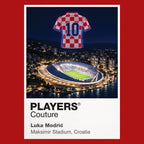 Luka Modric Croatia number 10 Icons in Lights Frame artwork in red