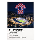 Luka Modric Croatia number 10 Icons in Lights Frame artwork in white