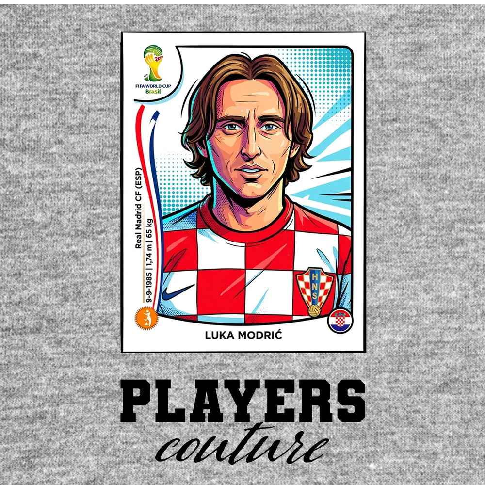 Luka Modric World Cup Sticker Kids T-Shirt – luka modric grey Players Couture design