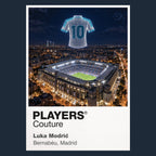 Luka Modric Real Madrid number 10 Icons in Lights Frame artwork in navy
