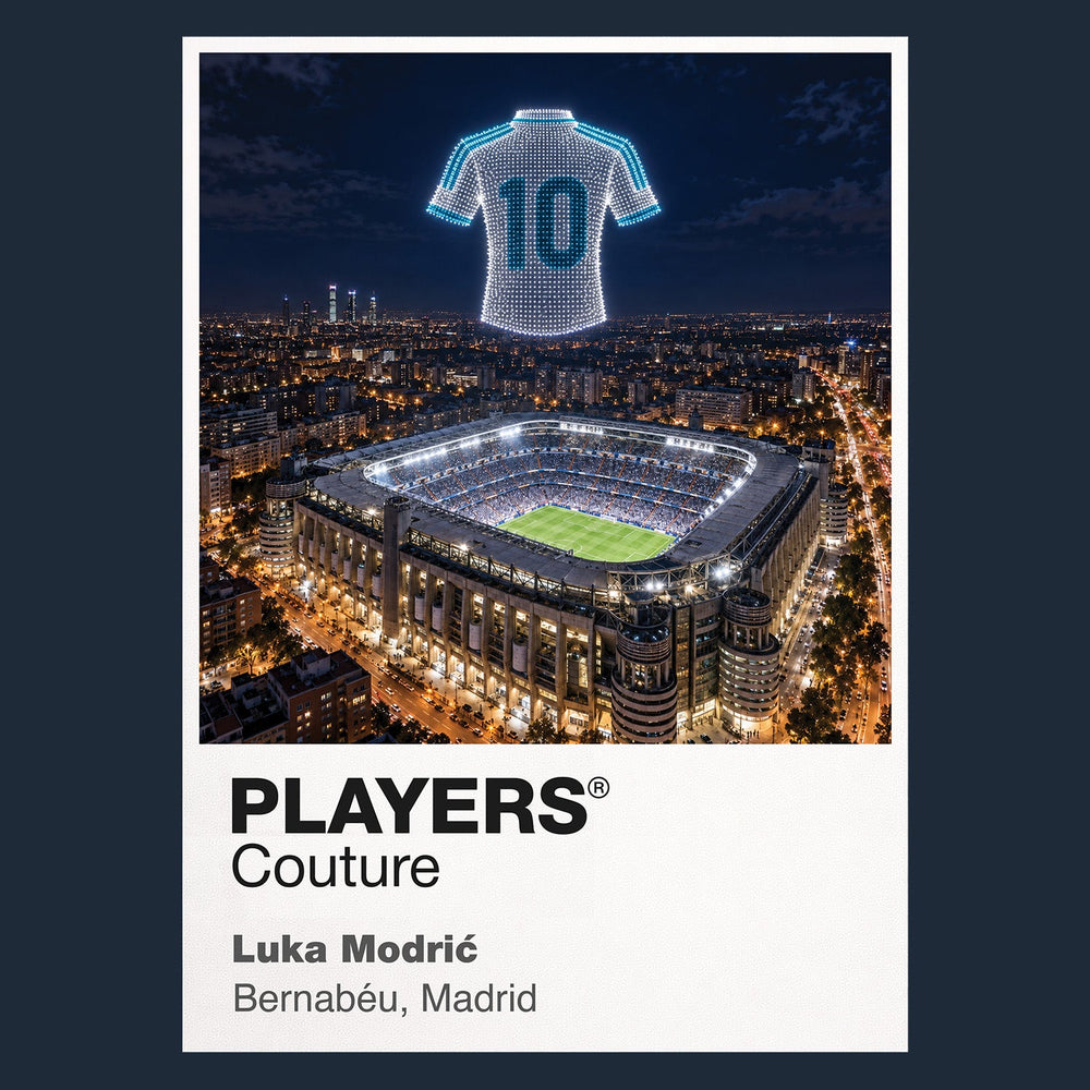 Luka Modric Real Madrid number 10 Icons in Lights Frame artwork in navy