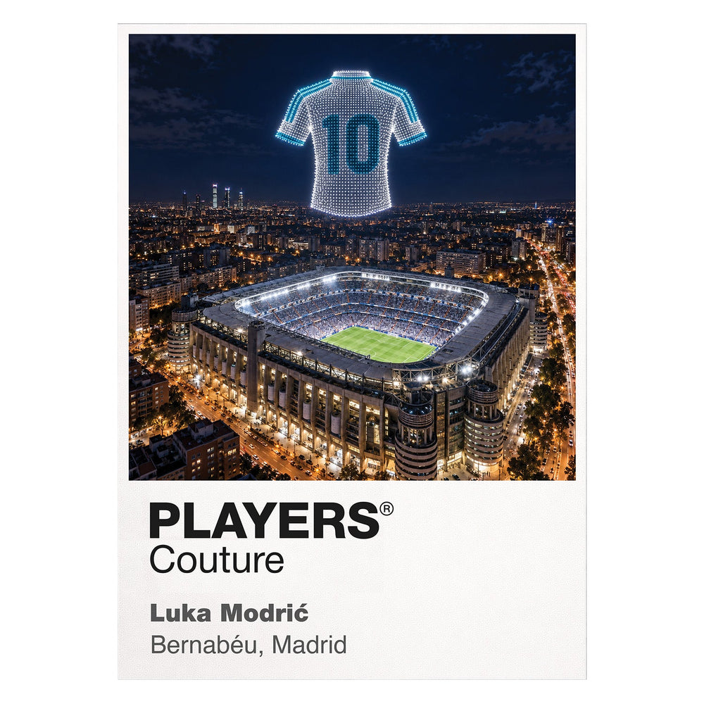 Luka Modric Real Madrid number 10 Icons in Lights Frame artwork in white