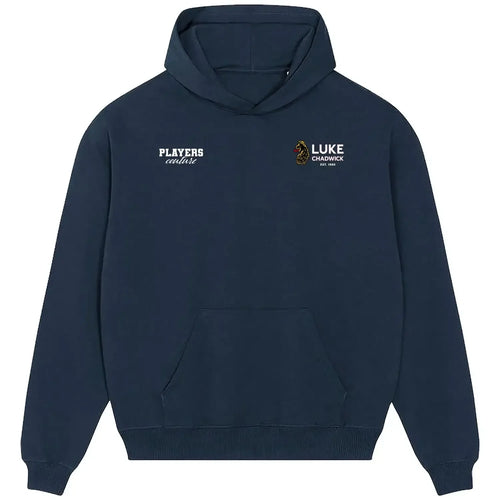 Luke Chadwick hoodie – navy men's hoodie featuring the Luke Chadwick Players Couture logo