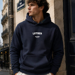 Luther name-print hoodie - navy