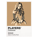 M3GAN the M3GAN android in bow, striped sleeves and poised dance stance Icon Frame artwork on white