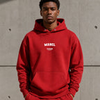 Mabel name-print hoodie - red