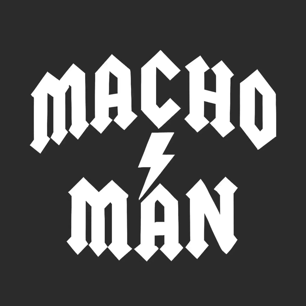 Macho Man Randy Savage Logo Men's Hoodie – black close-up detail shot of the Macho Man Randy Savage Players Couture logo