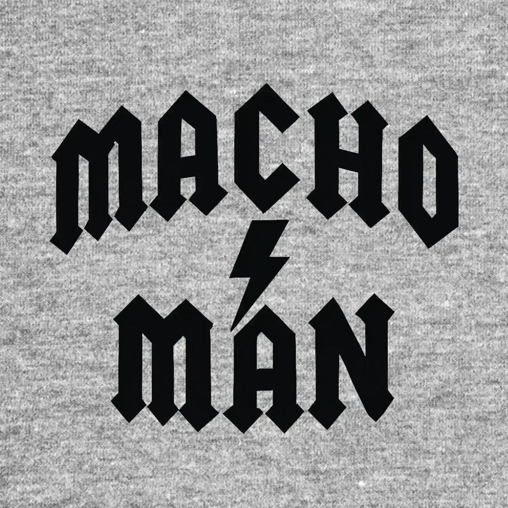 Macho Man Randy Savage Logo Men's Hoodie – grey close-up detail shot of the Macho Man Randy Savage Players Couture logo