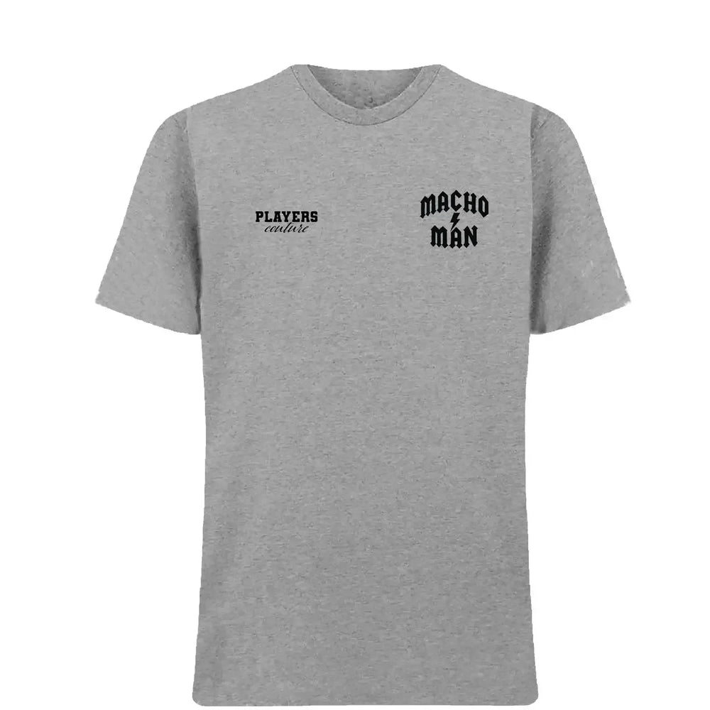 Macho Man Randy Savage t-shirt – grey men's t-shirt featuring the Macho Man Randy Savage Players Couture logo