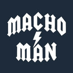 Macho Man Randy Savage Logo Men's Hoodie – navy close-up detail shot of the Macho Man Randy Savage Players Couture logo