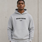 Machu Picchu name-print hoodie - grey