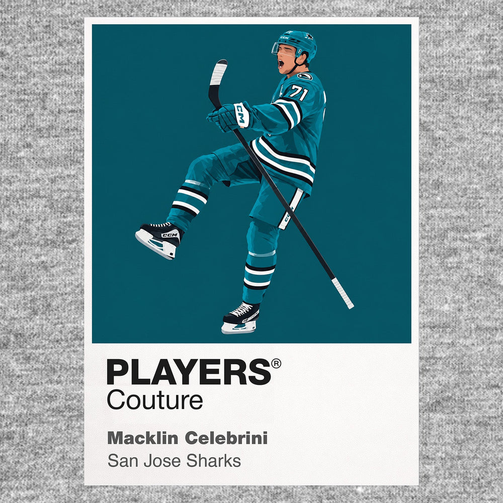 Macklin Celebrini Sharks Ice Hockey Icon Frame Men's Hoodie – image 6