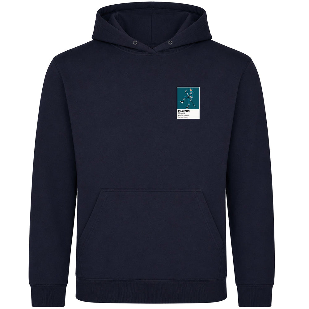 Macklin Celebrini Sharks Ice Hockey Icon Frame Men's Hoodie – image 2
