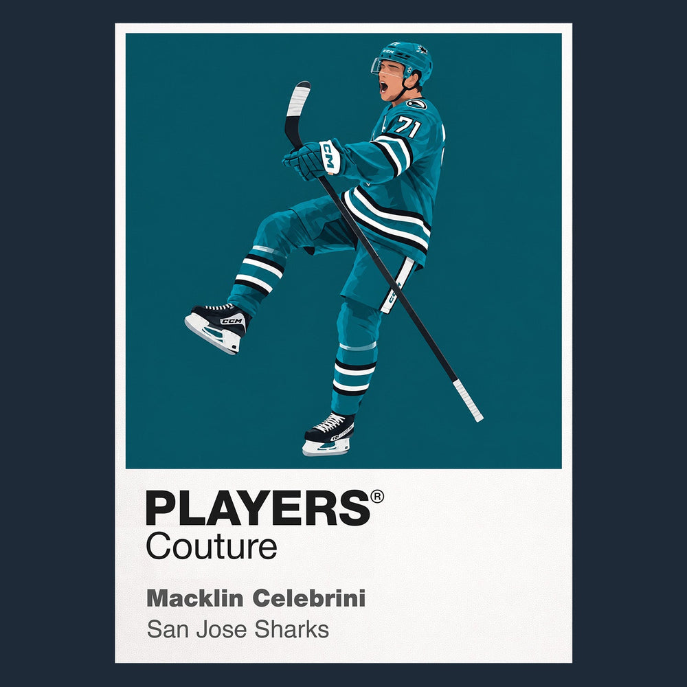 Macklin Celebrini Sharks Ice Hockey Icon Frame Men's Hoodie – image 1