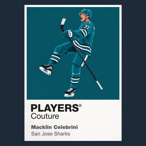 Macklin Celebrini Sharks Ice Hockey Icon Frame Men's Hoodie – image 1