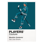 Macklin Celebrini Sharks Ice Hockey Icon Frame Men's Hoodie – image 8