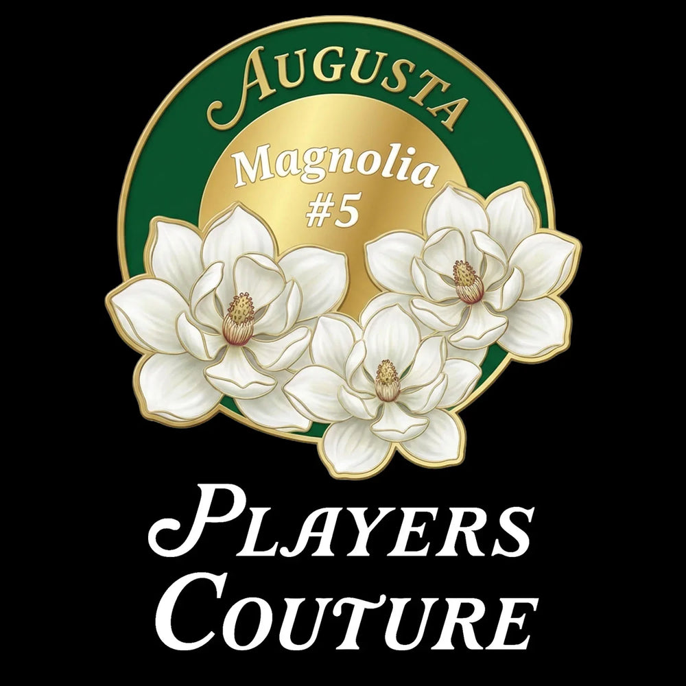 Magnolia Augusta Golf Ball Marker t-shirt – black men's t-shirt with white Magnolia Augusta Golf Ball Marker letters and