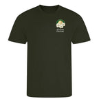 Magnolia Augusta Golf Ball Marker t-shirt – green men's t-shirt with white Magnolia Augusta Golf Ball Marker letters and
