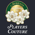 Magnolia Augusta Golf Ball Marker t-shirt – navy men's t-shirt with white Magnolia Augusta Golf Ball Marker letters and