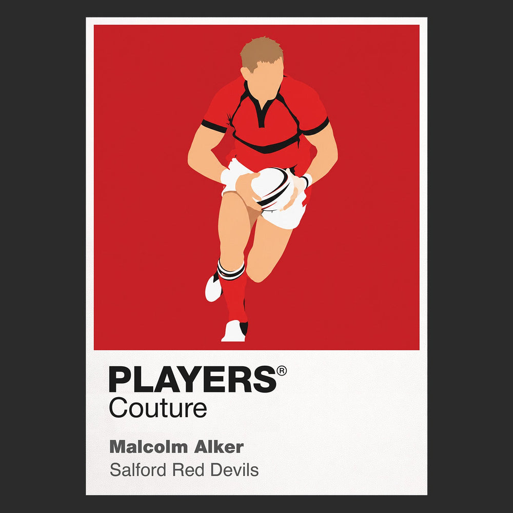 Malcolm Alker Salford Red Devils rugby league T-shirt black