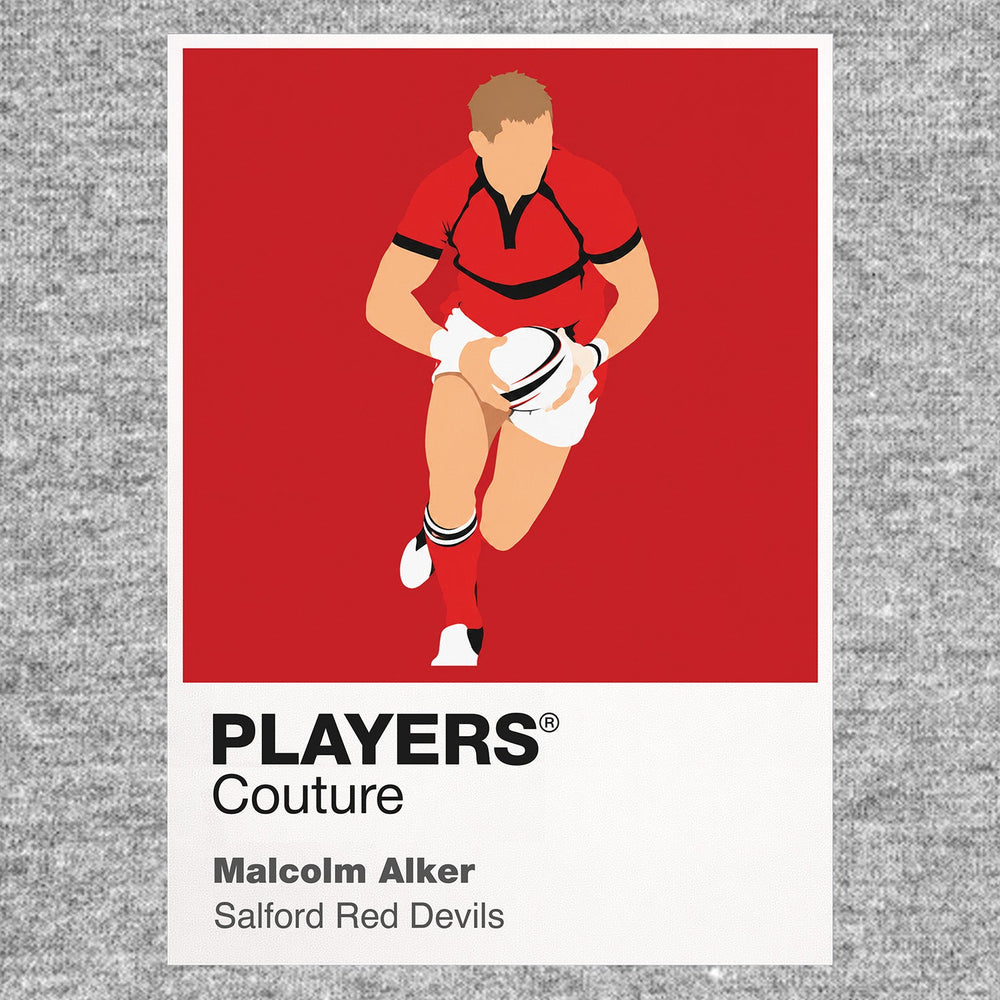 Malcolm Alker Salford Red Devils rugby league T-shirt grey