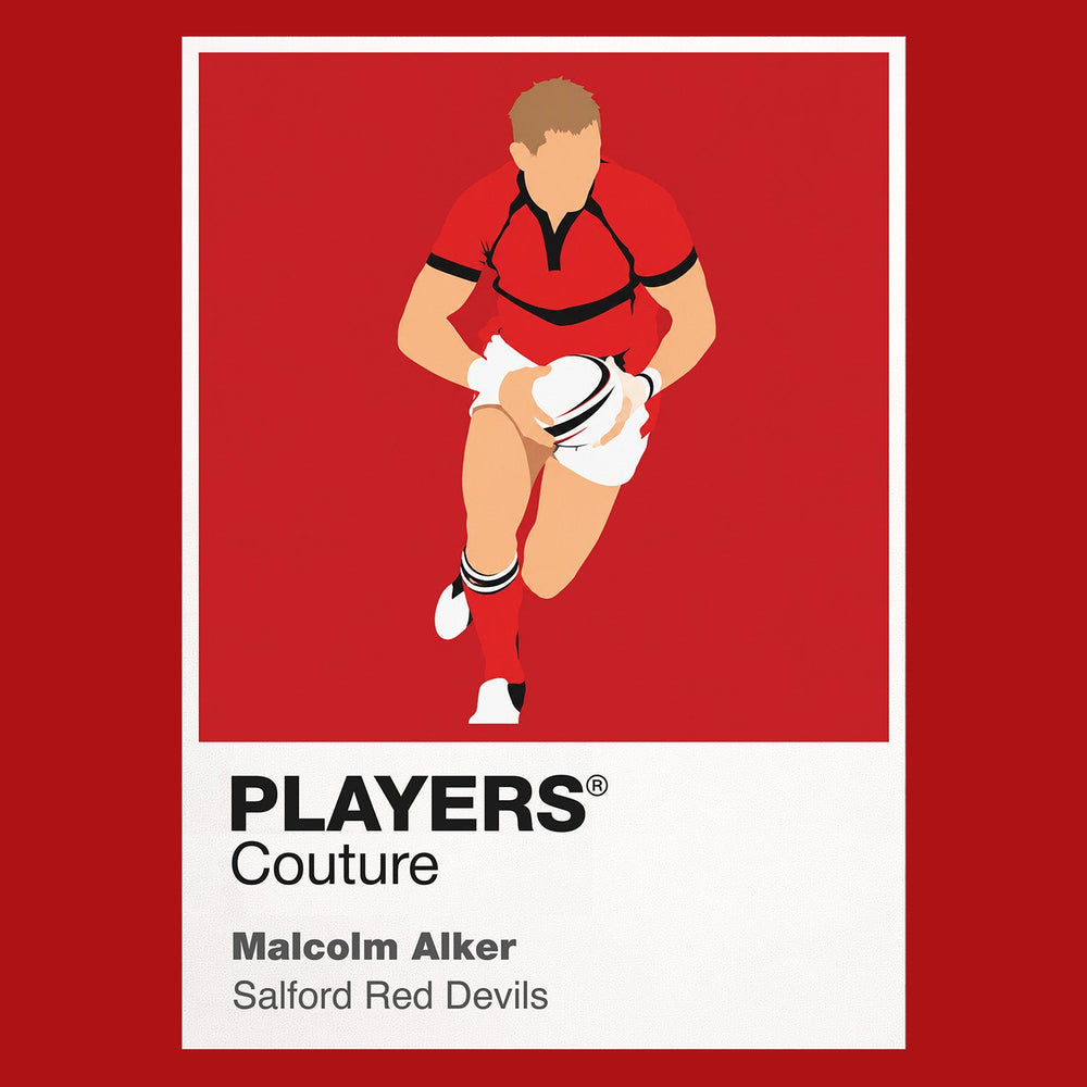 Malcolm Alker Salford Red Devils rugby league T-shirt red