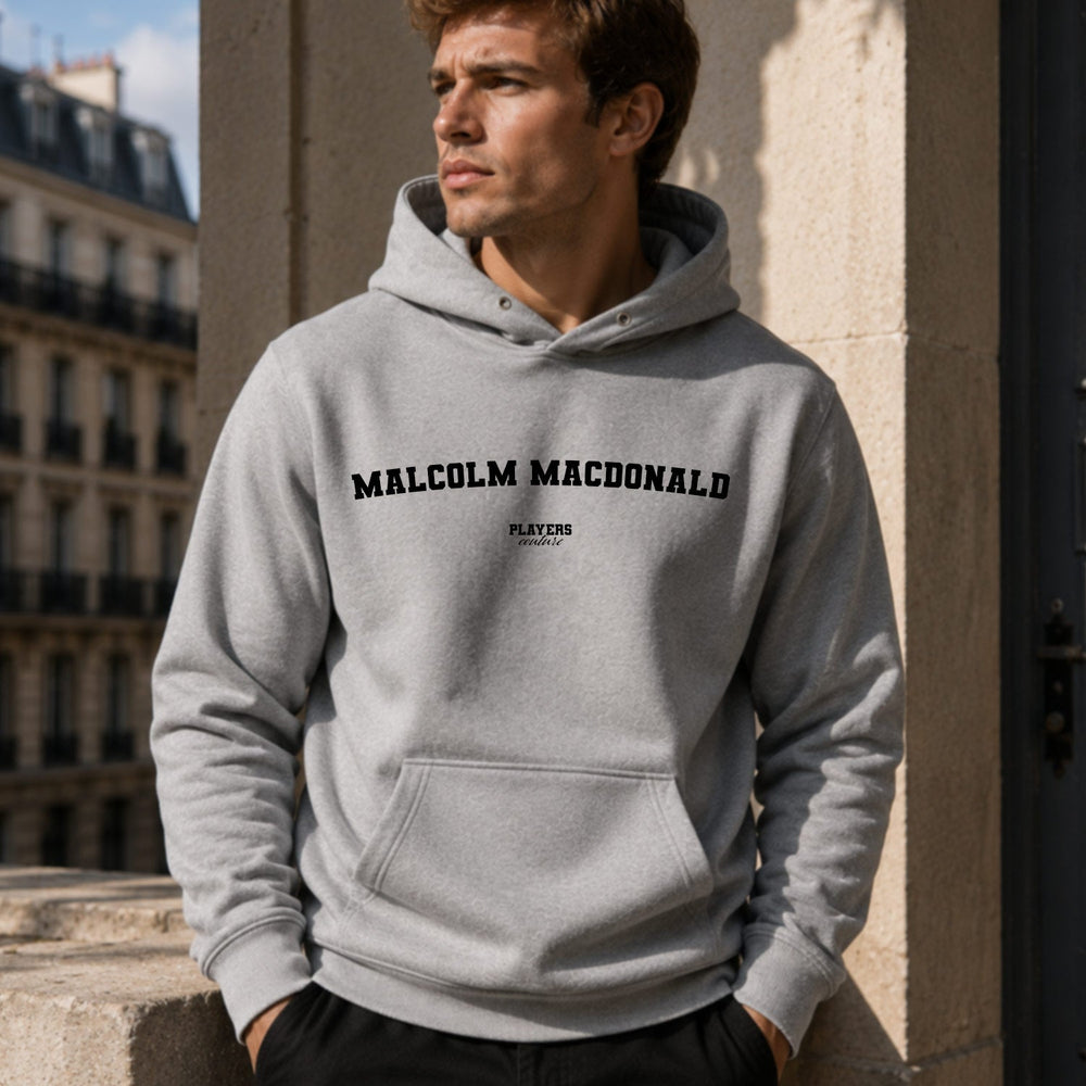 Malcolm Macdonald name-print hoodie - grey