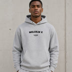 Malcolm X name-print hoodie - grey