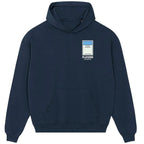 Manchester City Monopoly Card hoodie – red men's hoodie with white Manchester City Monopoly Card letters and Players Couture