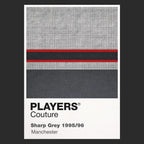 Manchester United Grey Classic Football Shirt Colours Frame Men's Hoodie – grey close-up detail shot of the Manchester