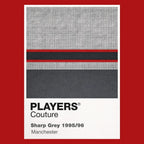 Manchester United Grey Classic Football Shirt Colours Frame Men's Hoodie – grey close-up detail shot of the Manchester