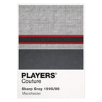 Manchester United Grey Classic Football Shirt Colours Frame Men's Hoodie – grey close-up detail shot of the Manchester