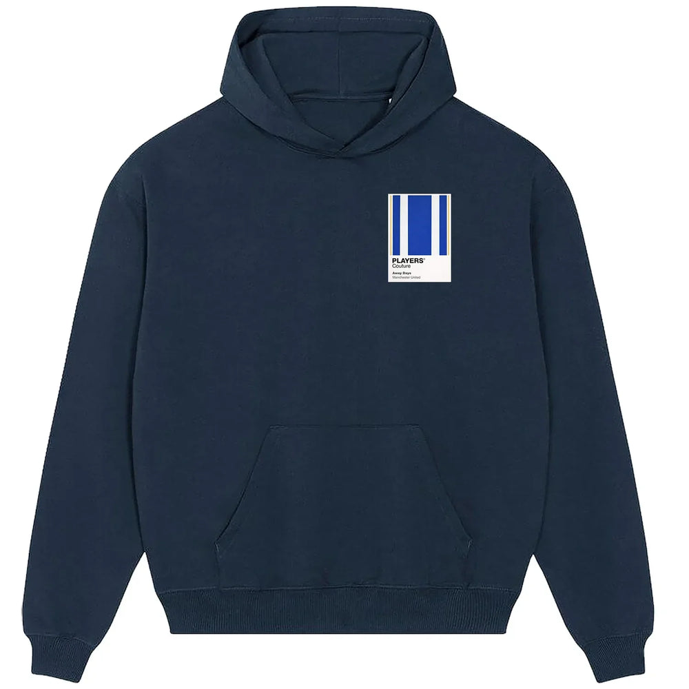 Manchester United Away 94 hoodie – blue men's hoodie featuring the Manchester United Away 94 Players Couture logo